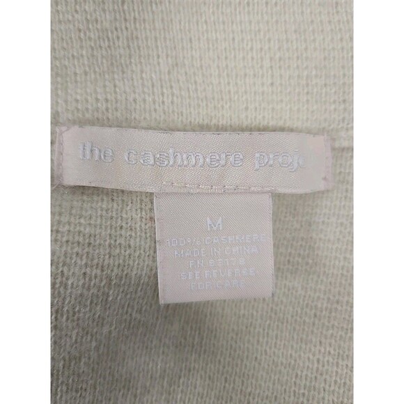 The Cashmere Project 100% Cashmere Cardigan Sweater Pockets Cream Women’s Size M - Picture 5 of 9